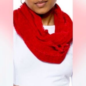 𝅺charter Club Solid Red Infinite-Loop Scarf One Size.  NWT